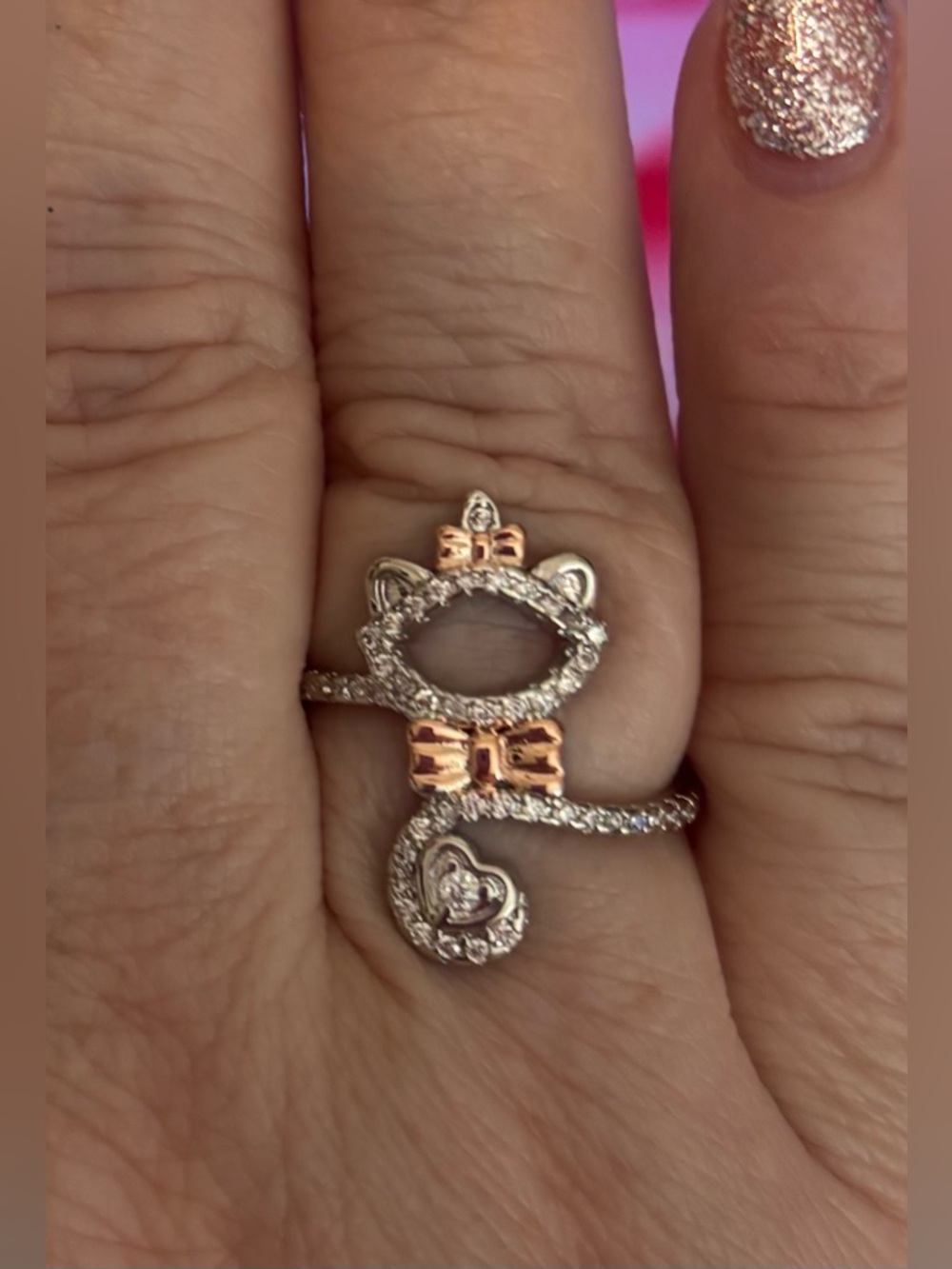 😸 Marie from Disney’s Aristocats Sterling Silver Cat Ring - Picture 8 of 16